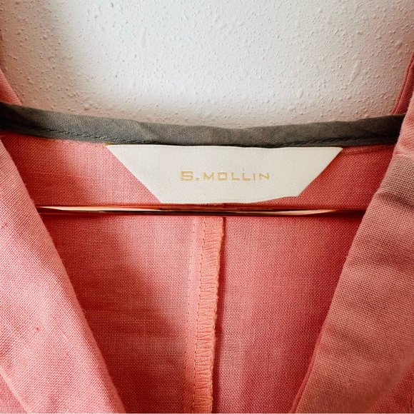 A. Mollin 100% linen tunic dress with hood button down coverup - Picture 7 of 9